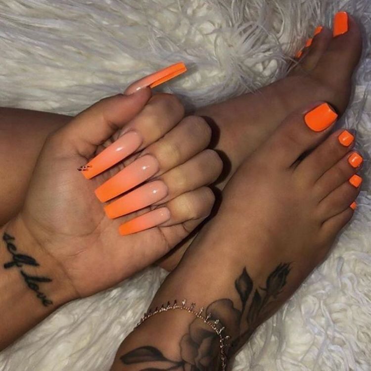 acrylic nails with pedi